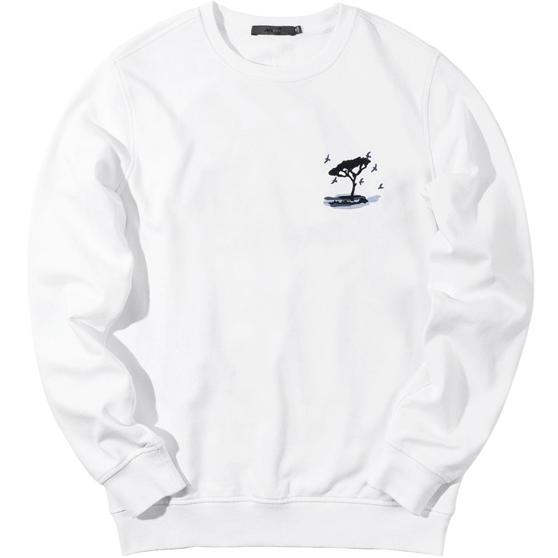 黑鲸圆领刺绣卫衣秋季男装后背大片刺绣套头衫男CNZWJ38047A