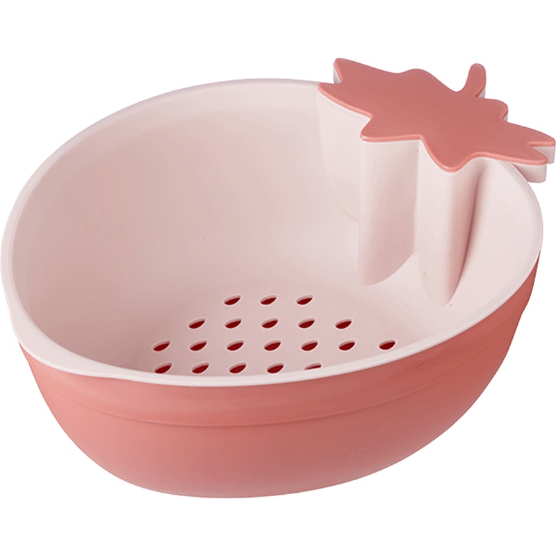 双层可爱沥水篮水果盘洗菜盆洗菜篮厨房家用客厅果篮洗水果菜篮子