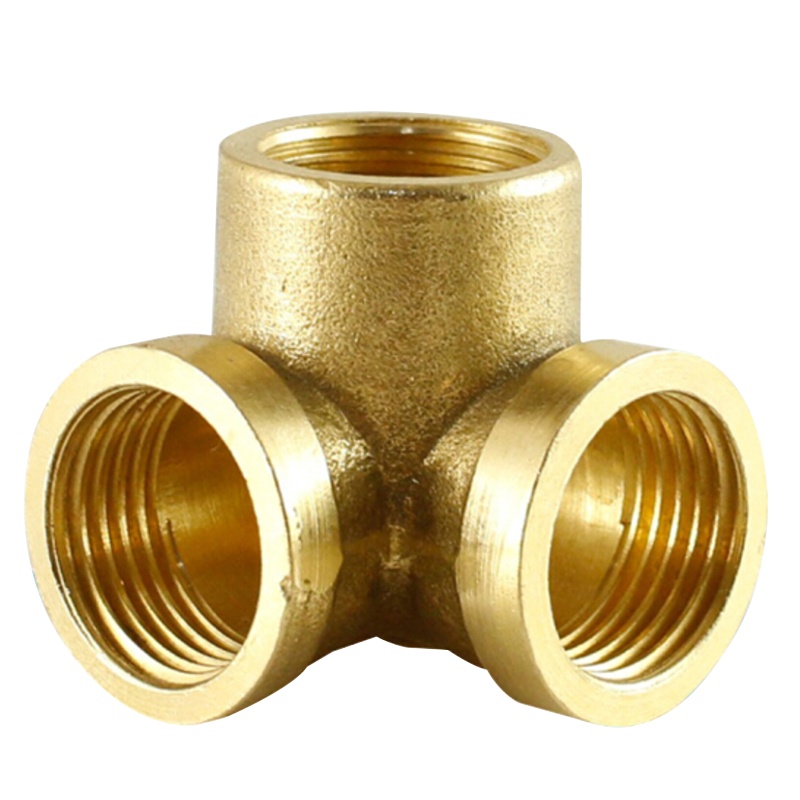 海斯迪克 gnjz-2044 内丝墙角三通 90度 水暖配件固定接头 4分全铜内牙三通(5个)
