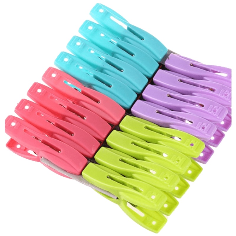 权夫人16个装强力防风晾衣夹子塑料晒衣服夹子内衣裤袜子晾晒夹晒衣夹