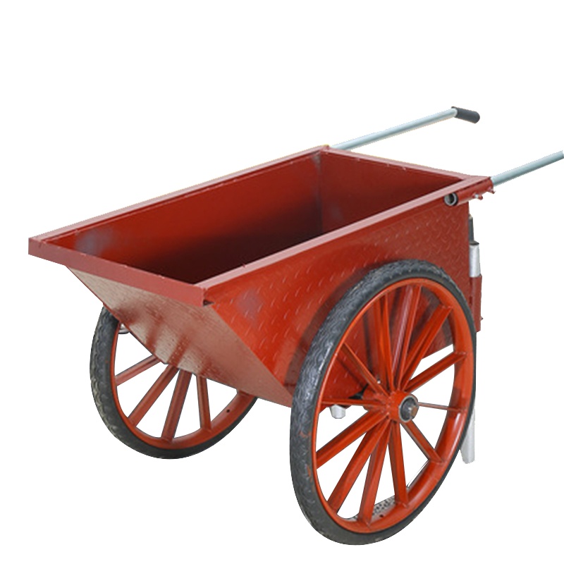 启道加厚两轮手推车 搬运车 灰斗车 环保车建筑工地工程车水泥翻斗车 红色大号2.0厚斗子+实心轮