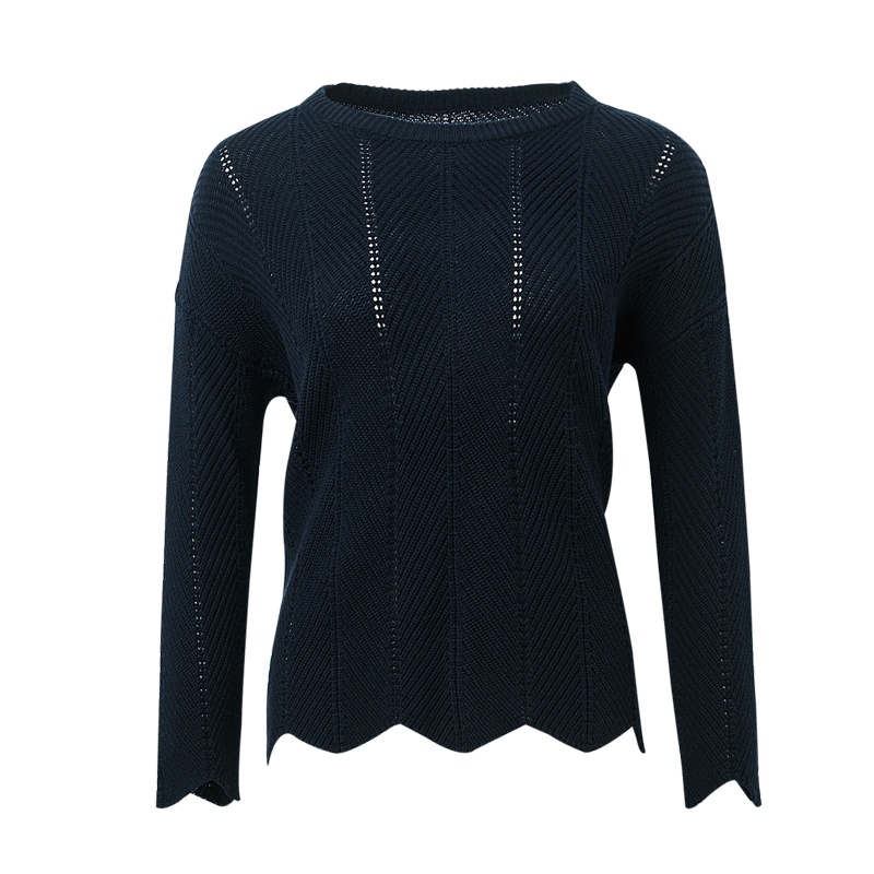 晚白2019秋季新品休闲百搭气质圆领长袖宽松毛衣套头针织衫上衣女