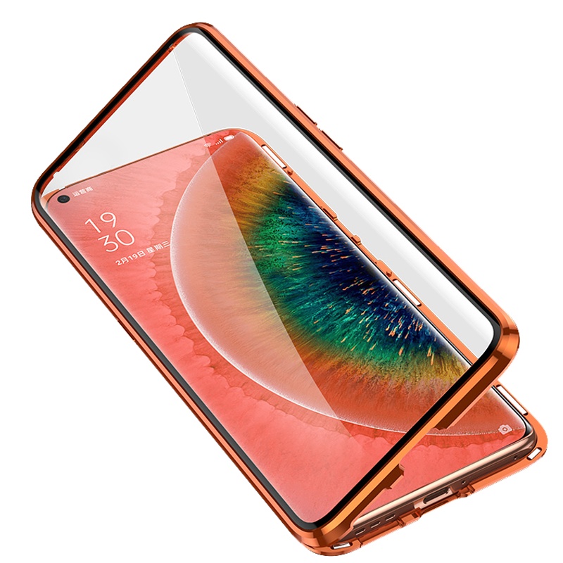 圣幻 双面玻璃自带镜头保护oppofindx2手机壳pro新款Ace2高档Reno3全包防摔套por个性创意5g透明男女