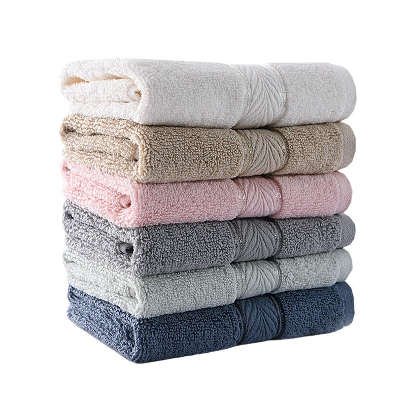 亚光(LOFTEX)毛巾家纺 纯棉柔软吸水素色缎档方巾6条装 68g/条 混色 36*36cm