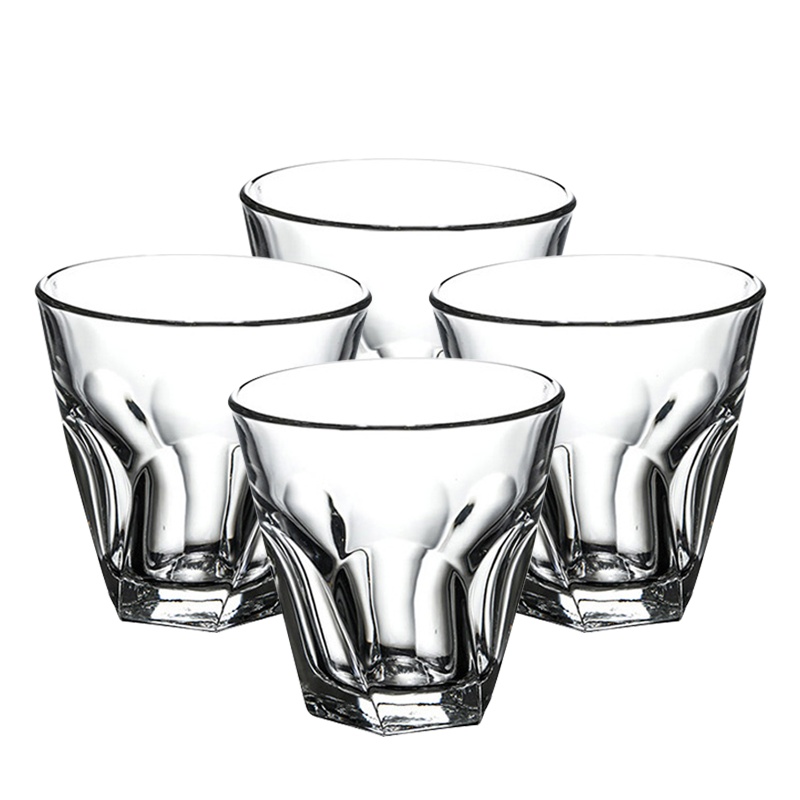 Libbey利比 扭转直布罗陀系列355ml玻璃杯沙冰奶茶杯果汁杯啤酒杯家用透明水杯矮脚 四只装