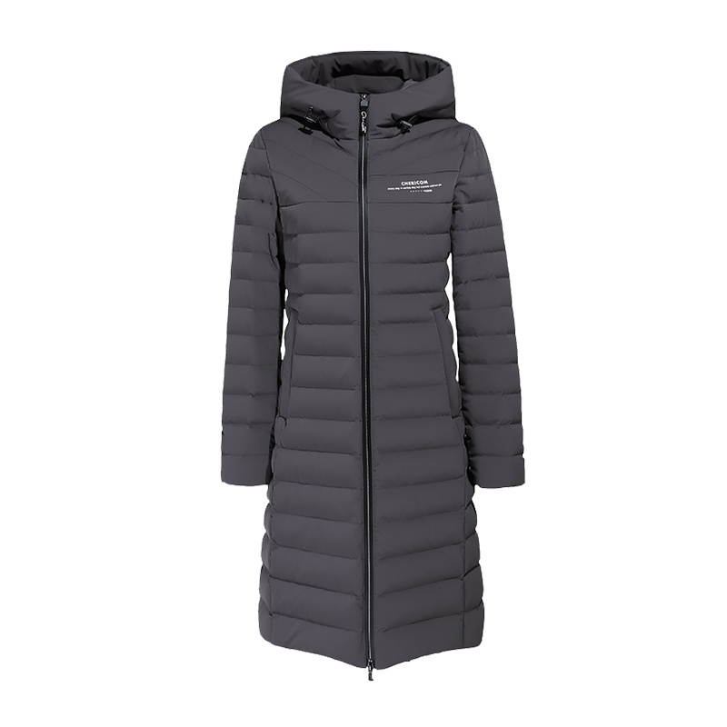 千仞岗2019羽绒服女中长款轻薄连帽韩版显瘦字母标羽绒服冬装外套