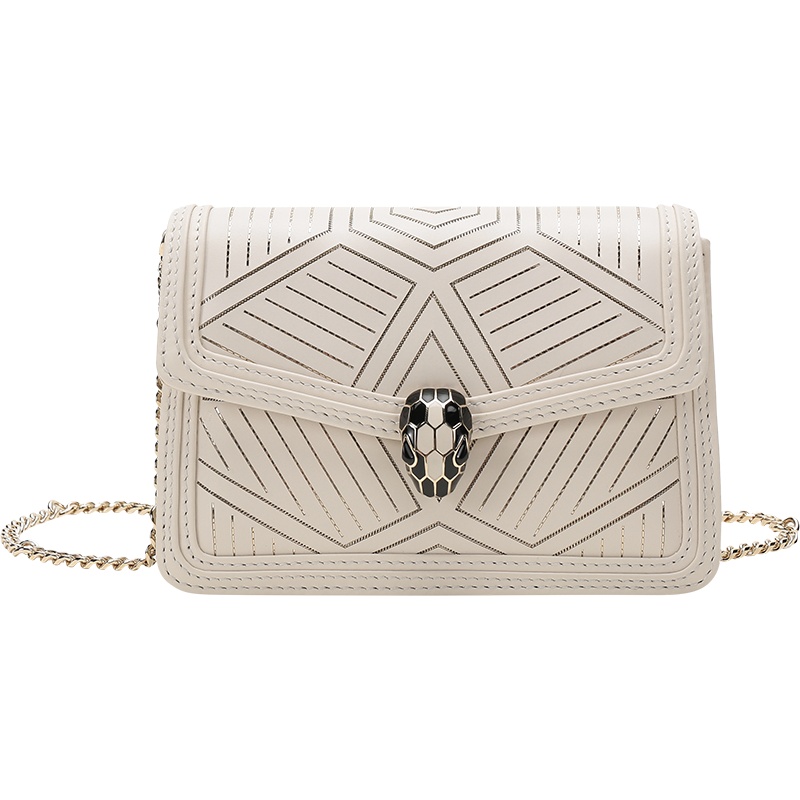 BVLGARI 宝格丽 女士 SERPENTI DIAMOND BLAST系列牛皮蛇头扣单肩斜挎包 288986