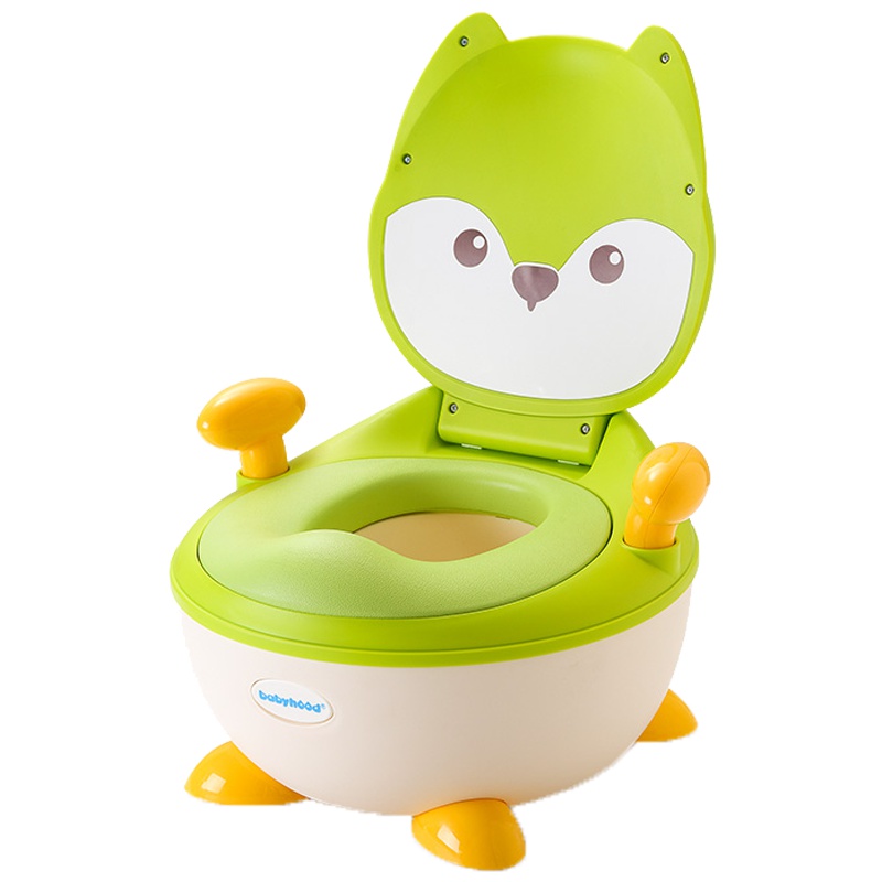 世纪宝贝(babyhood)狐狸升级款全PU软垫BH-113D 绿色 儿童男宝宝坐便器 婴儿马桶小孩尿便盆尿桶