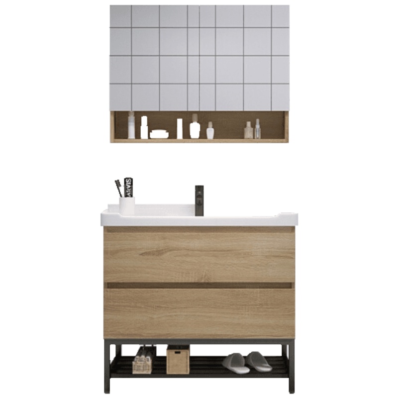 北欧浴室柜现代简约洗脸洗手盆柜组合面池卫生间洗漱台卫浴挂墙式安心抵