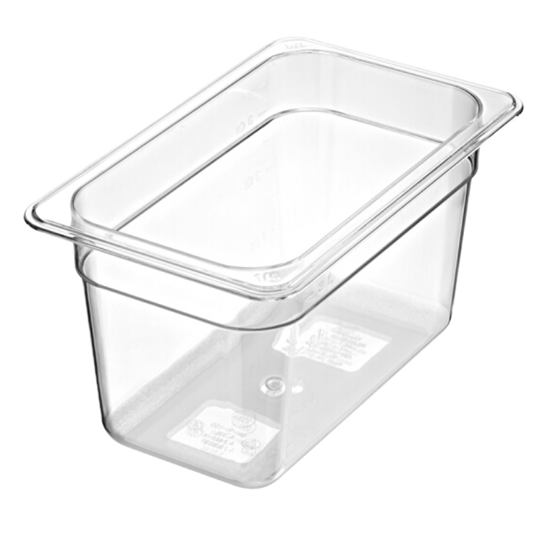 Cooskin惠而信 2146-1/4份数盆 PC透明份数盘 可视保鲜盒食物盘果粉盒份数盘 3L/150MM高 24个