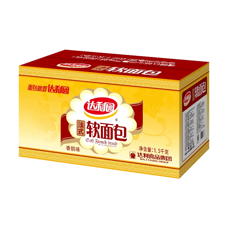 达利园 糕点 面包 零食 法式软面包1500g(香奶味)