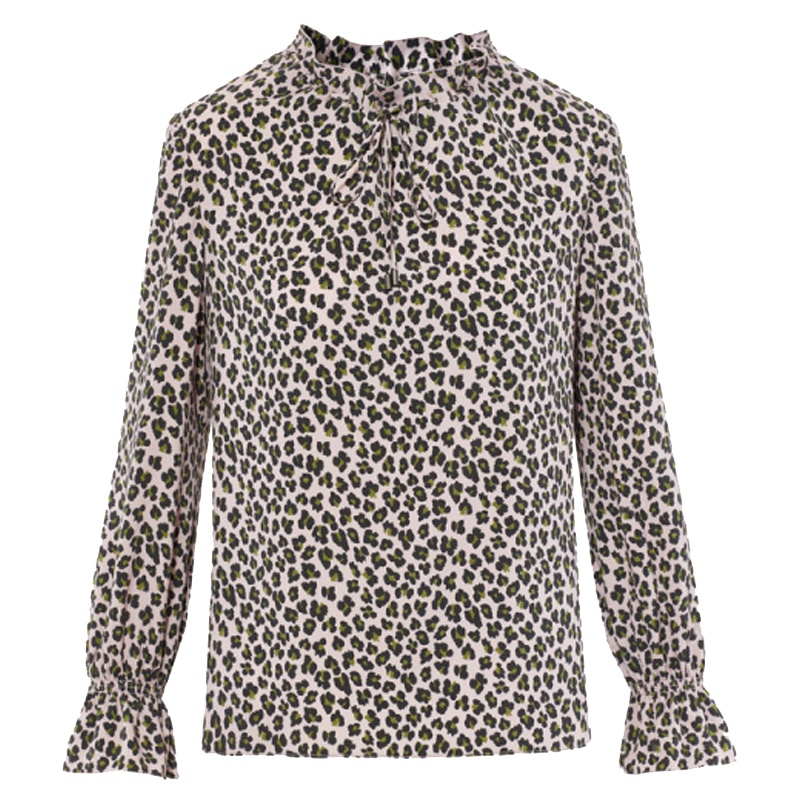 俪雅 2019春装新款A字裙中长裙高腰七分袖木耳边桑蚕丝连衣裙女