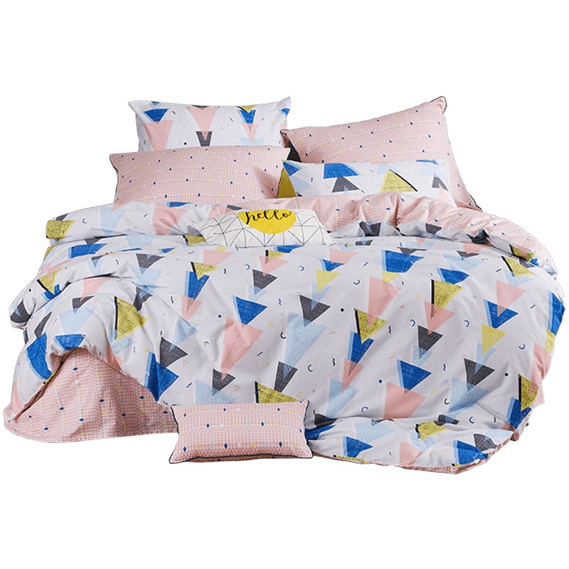 LOVO家纺罗莱生活出品 四件套全棉纯棉简约网红ins风被套床单三件套学生宿舍