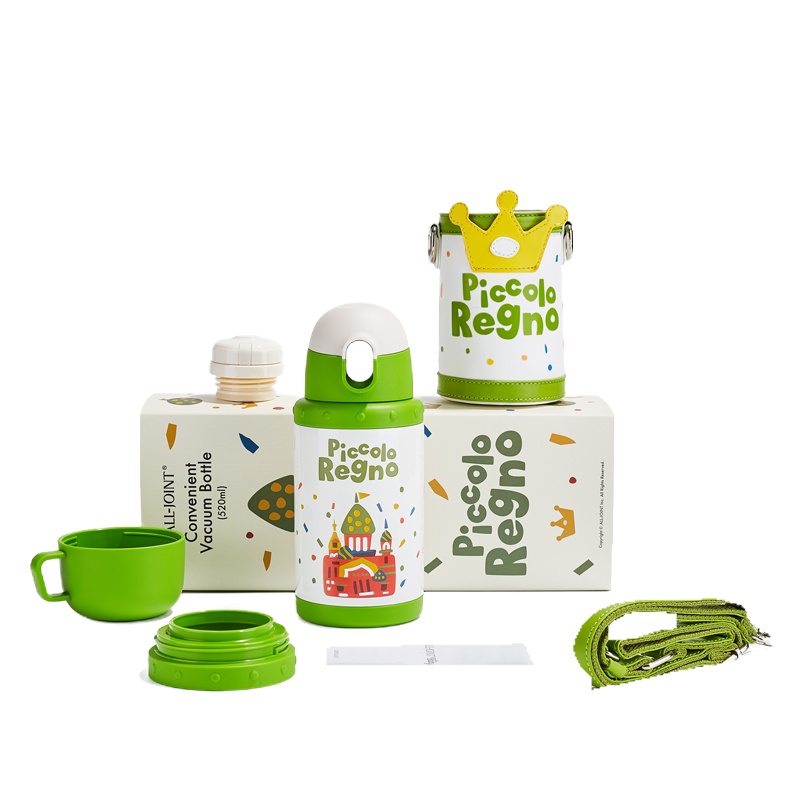 优仅ALL-JOINT皇冠学生儿童保温杯带吸管简约水杯女幼儿园宝宝水壶保温用品