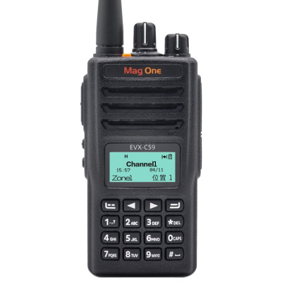 摩托罗拉(MOTOROLA)EVX-C59-G6-4数字便携式对讲机 1800毫安电池 IP54级防水防尘语音信道播报