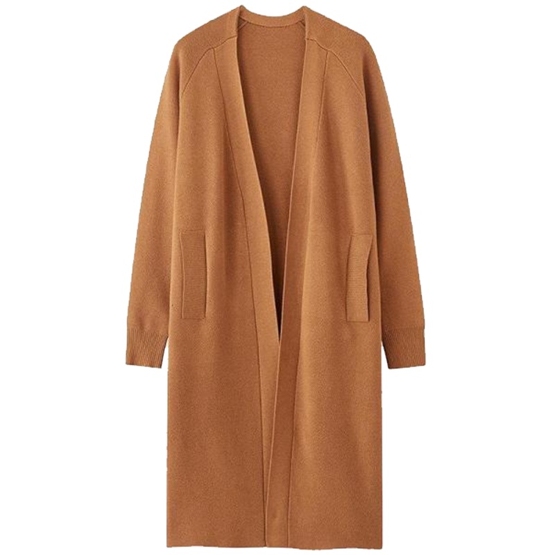 【热卖】拉夏贝尔Puella中长款宽松显瘦修身薄毛衣针织开衫外套女20012353