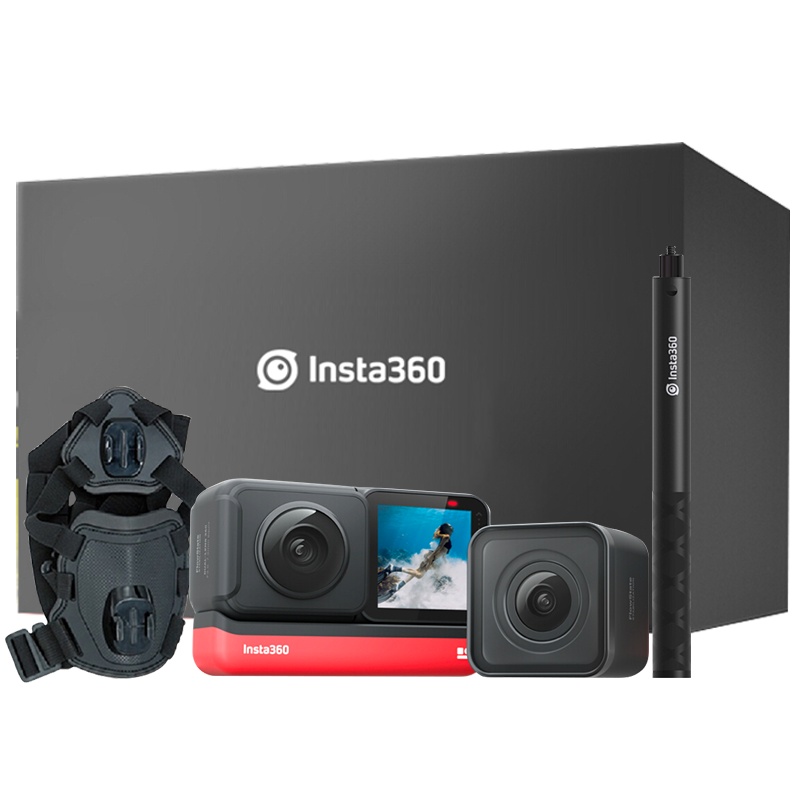 Insta360 ONE R 双镜头版 宠物Vlog礼盒(主机+120cm自拍杆+宠物配件)运动相机全景相机运动摄像机