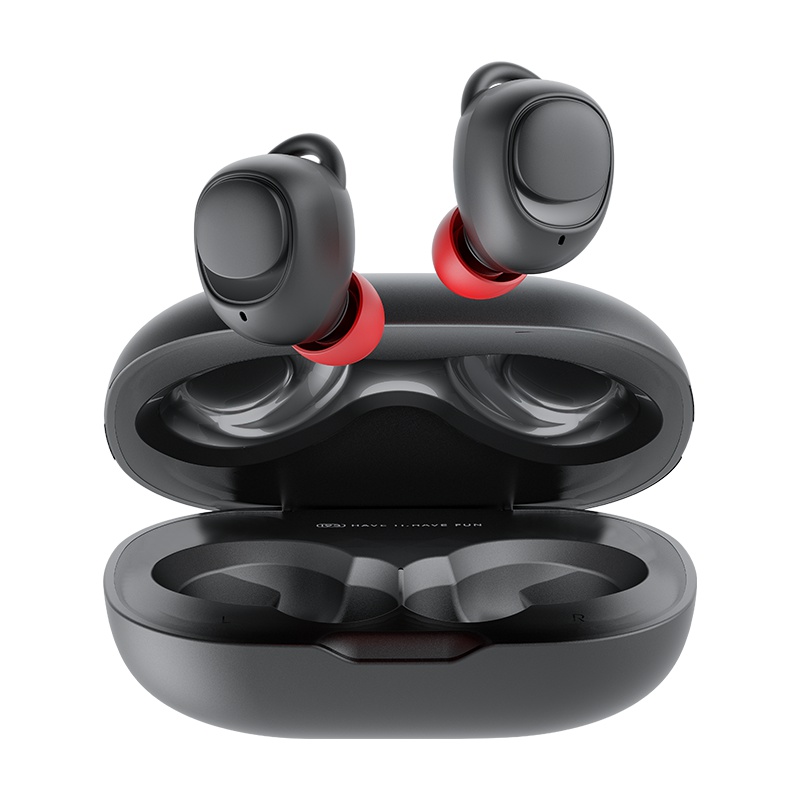 海威特 I93 蓝牙耳机 tws真无线 运动跑步 蓝牙5.0 触控 迷你入耳式 单双耳麦 标准版 黑红色