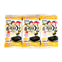 韩国进口 ZEK橄榄油烤海苔12g(4g*3) 即食紫菜儿童零食 进口食品