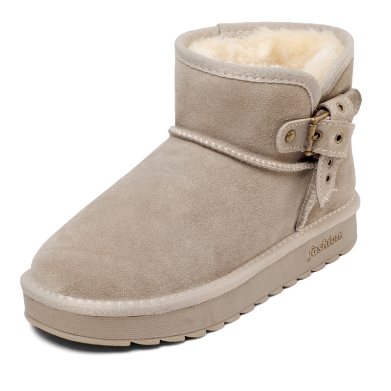 公猴雪地靴女鞋2020冬季加绒面包棉鞋加厚时尚短筒一脚蹬保暖