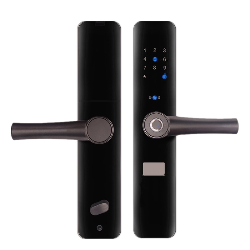 智能指纹锁家用密码锁卧室电子门锁宿舍防盗门套装全自动通用型锁  标准版(指纹+密码+刷卡+APP)