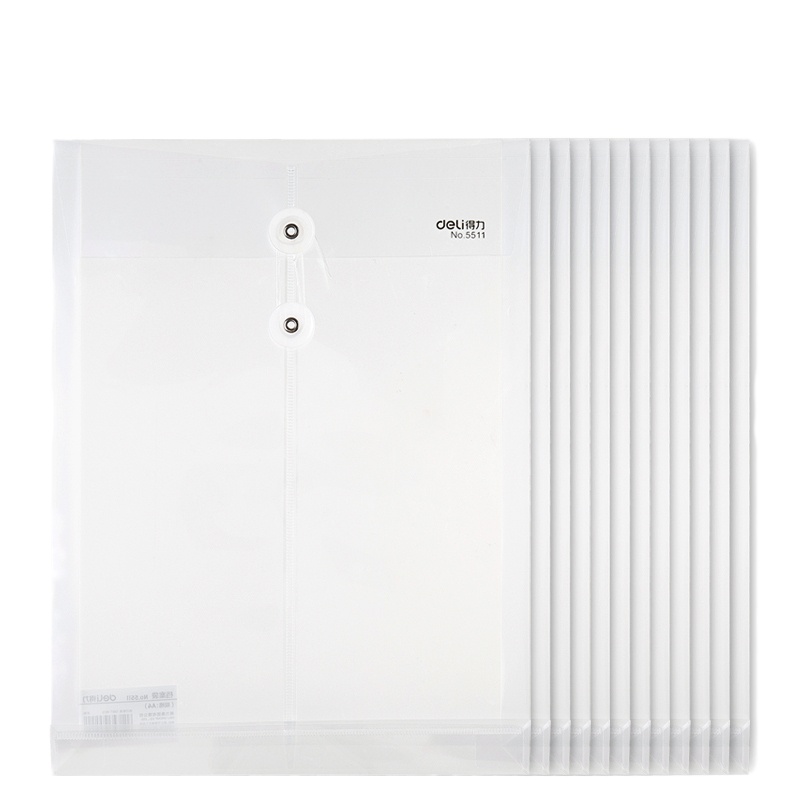 得力(deli) 5511 透明文件袋A4 底部厚度30mm 12个/包-(包)