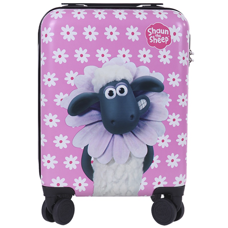 小羊肖恩 16英寸儿童行李箱 小学生拉杆箱登机箱万向轮旅行箱 粉色 SC8102