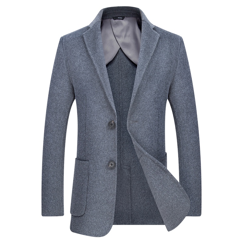 羊毛双面呢西服男修身韩版青年小西装男休闲短款风衣外套装英伦风 SQW181