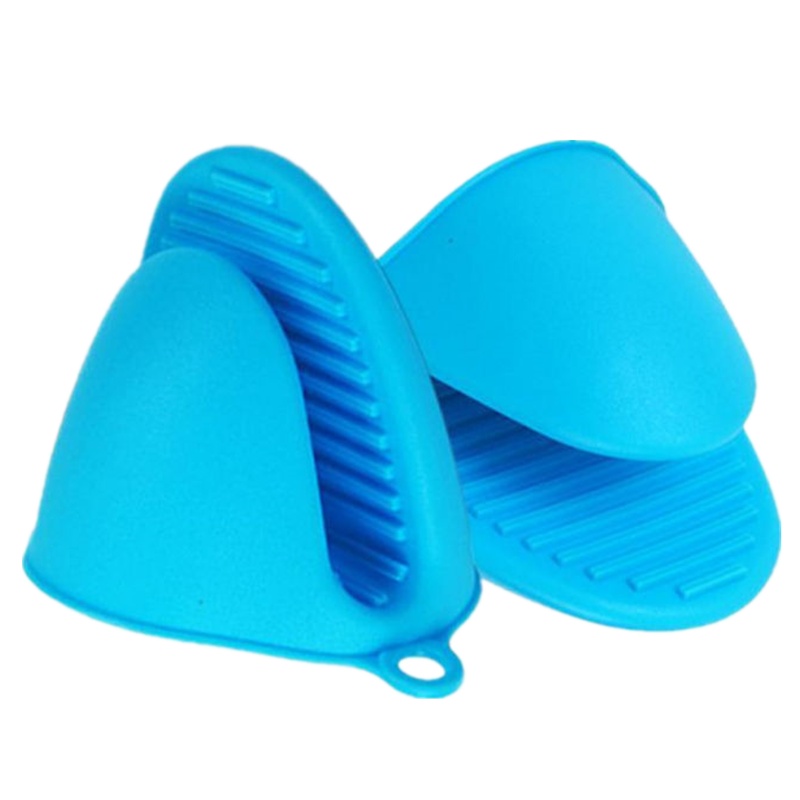 [2个装]厨房硅胶防烫手套 加厚不烫手防热烤箱微波炉隔热手夹烘焙-颜色随机