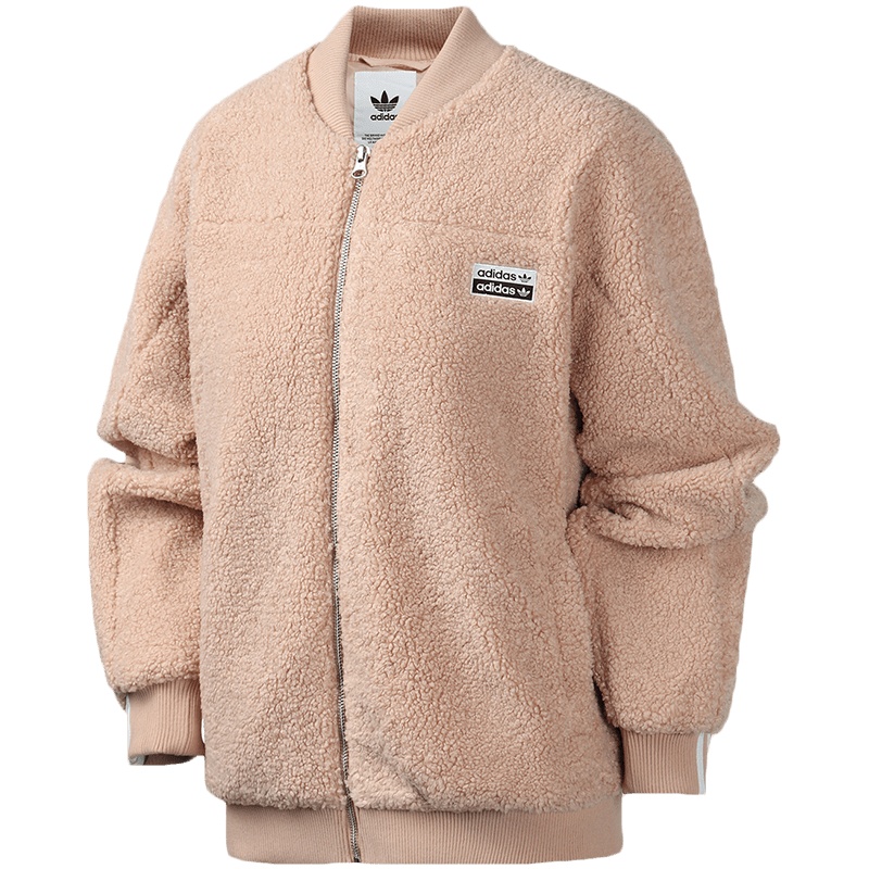 adidas阿迪达斯三叶草女装运动服羊羔毛绒休闲外套夹克FN2797