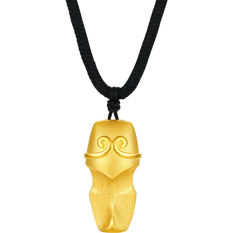 周大生黄金饰品黄金吊坠新款足金999悟空金箍棒挂坠正品猴面紧箍咒挂绳