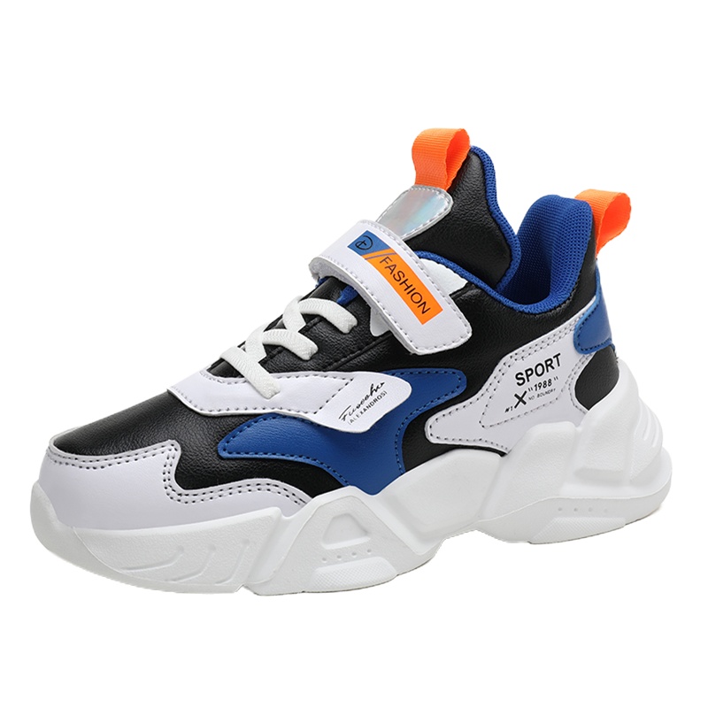 男童秋冬新款皮面加棉男童跑步休闲鞋中大童学生鞋