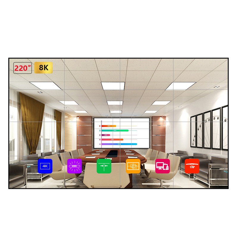 上台 SUNTIME 220P1 220英寸拼接屏 超窄边拼接3.5mm/5.3mm商用电视 LCD电视墙 220英寸智