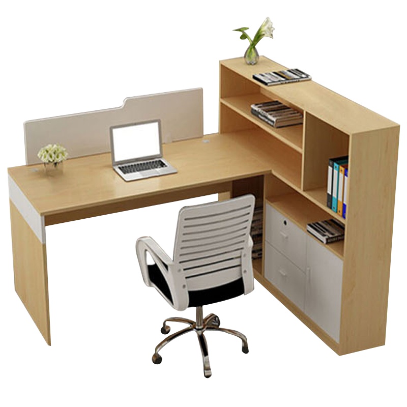 瑞丰杰简约现代板式办公桌组合电脑桌RJ-D028带书架柜子木质办公桌