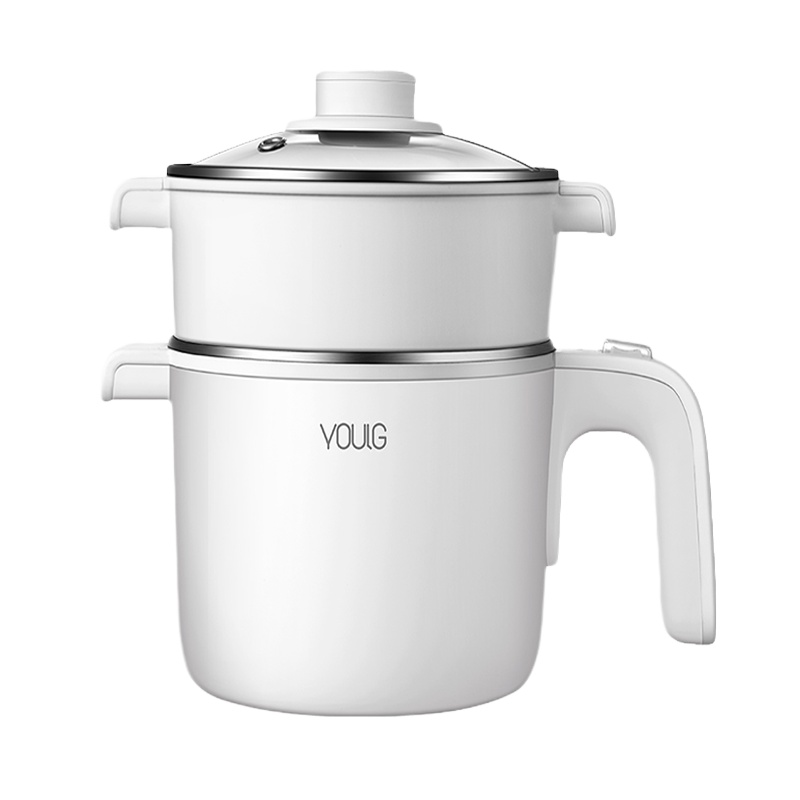 苏宁极物电煮锅宿舍学生锅多功能小功率一体电热锅火锅家用泡面白色