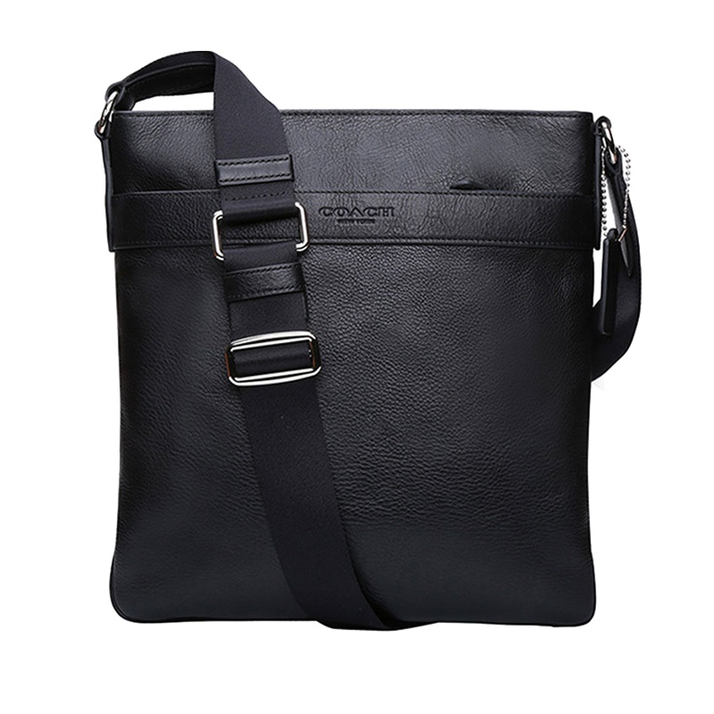 蔻驰(COACH)男士竖款单肩斜挎男包 71842 黑色