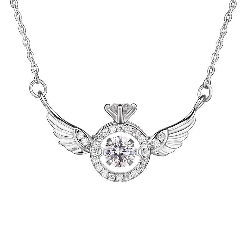 BF璀尚珠宝 天使之翼 S925银吊坠项链 BFD0097