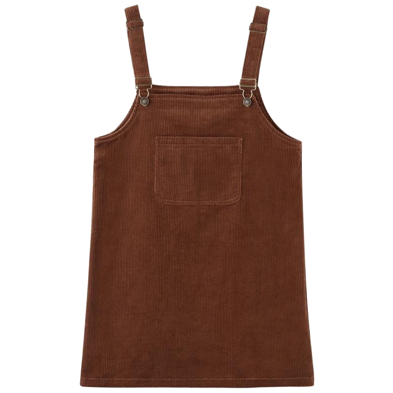 拉夏贝尔灯芯绒女韩版宽松女人味气质温柔风短裙背带连衣裙20012496