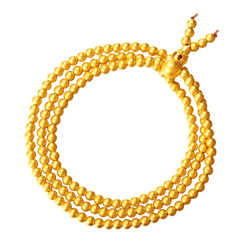 梦金园 黄金手链 菩提树古法佛珠手链串珠 足金999手链 男女通用 计价 黄金饰品首饰