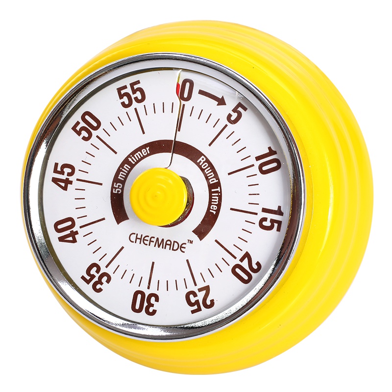 学厨 CHEFMADE 烘培工具蛋糕模具 烘焙定时器提 醒器计时器 耐用磁力吸附机械式 黄色 厨房工具WK9304