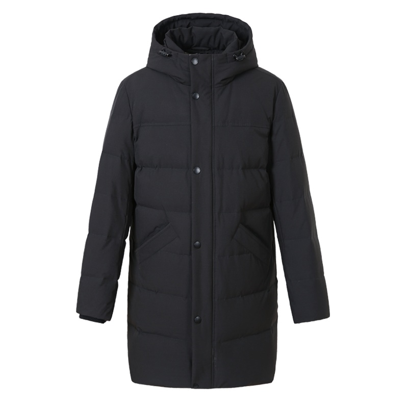 鸭鸭男装2019秋冬中长款连帽羽绒服防寒保暖冬季外套A-521307
