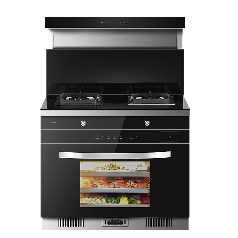 欧意(OUYI)集成灶一体灶蒸箱烤箱消毒柜自动清洗家用环保灶侧吸下排式 巅峰款[烟灶蒸烤一体