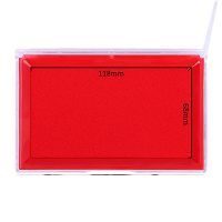 得力(deli)137*88mm透明外壳方形快干印台印泥 办公用品 红色9864/