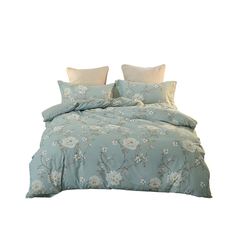 恒源祥家纺 浅忆全棉磨毛四件套 绿