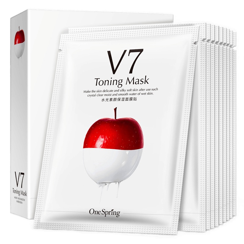 [10贴装]一枝春V7水光素颜面膜10贴盒装 水嫩滋养保湿面膜化妆品