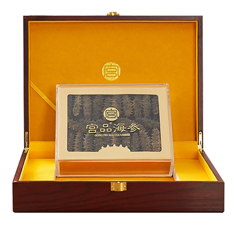 宫品5T有机淡干海参礼盒128g 16-22只 刺参海参干货