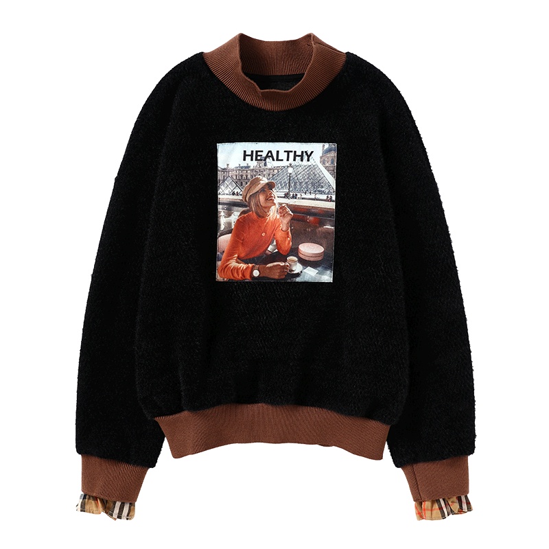 马克华菲女装2020春新款韩版街头风卫衣女短款宽松套头衫上衣百搭