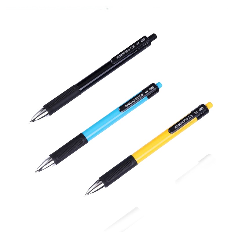 三木(SUNWOOD)P4圆珠笔36只原子笔按动式蓝色红色油笔签字批发学生用办公文具商务多色