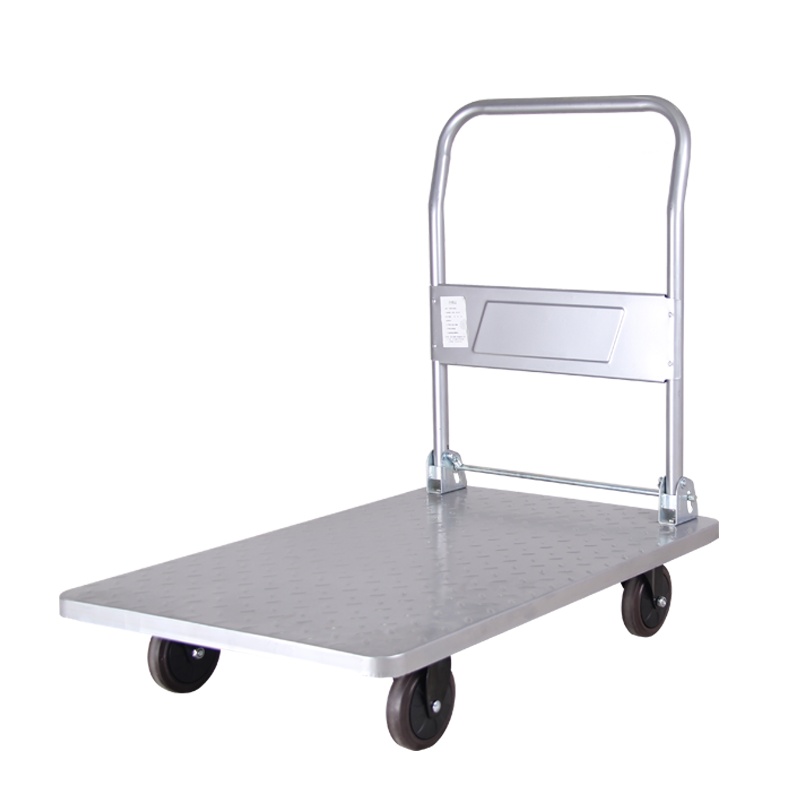 平板车推货车重型小推车拖车折叠手推车拉货搬运车家用拉车钢板车 折叠90x60配5寸轻橡胶轮700斤