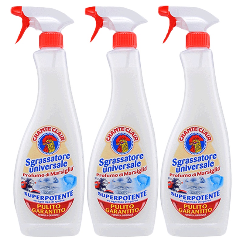 意大利进口大公鸡头厨房油污净清洁剂马赛味600ml*3瓶装